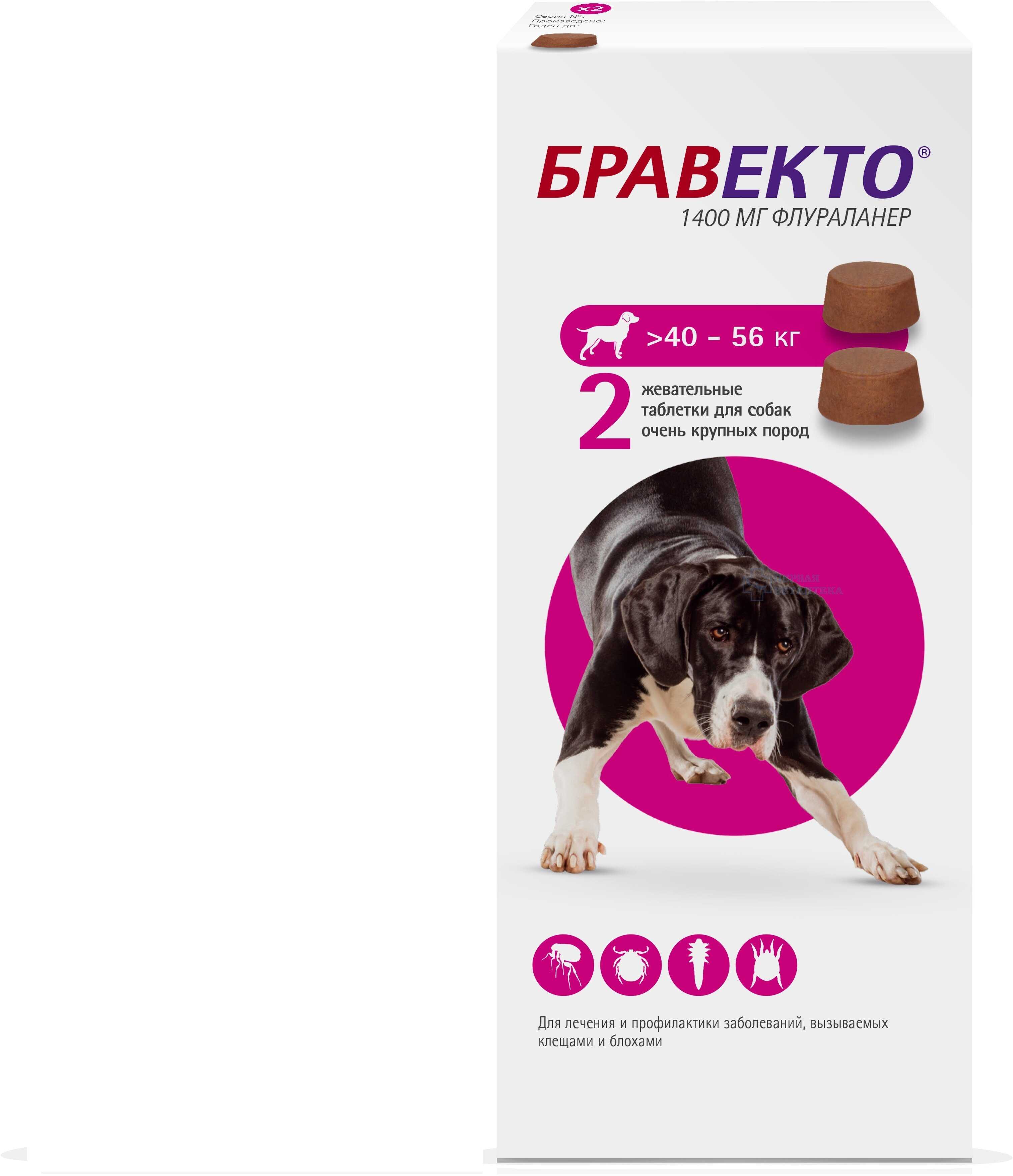 Бравекто для мелких пород собак массой 4,5-10 кг (инструкция по применению табл. по 250 мг, дозы, показания и противопоказания)